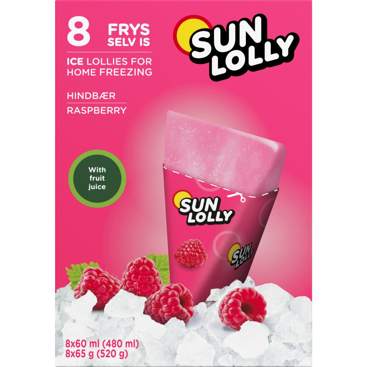 Sun Lolly Hindbær 8stk Display